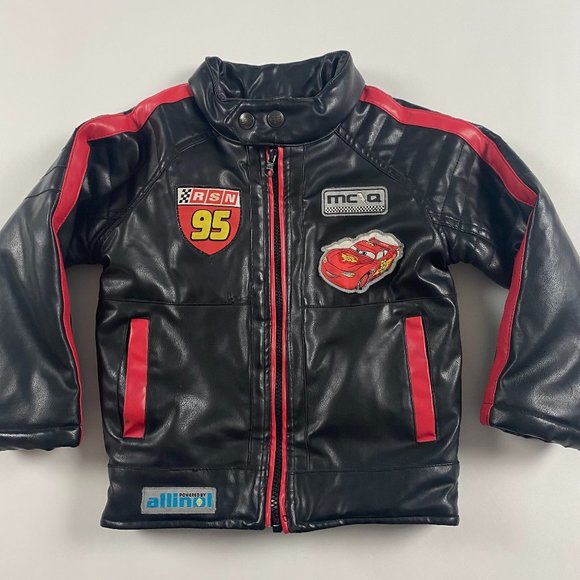 Disney Other - Disney Pixar Cars Faux Leather Jacket Kids Toddler Size 4T Raw Renegade 4 T